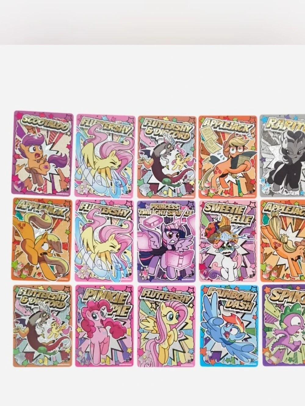 My Little Pony Collectible Trading Card Set - Pink, Yellow, Blue, Purple